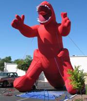Triceratops balloons - 18ft. tall Triceratops cold-air inflatables.